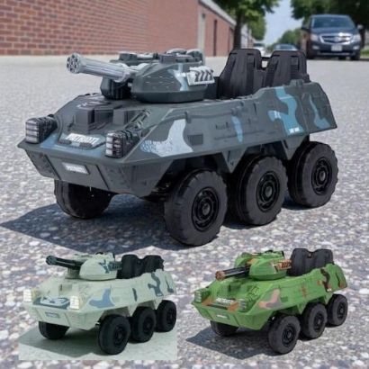 صورة دباب عسكري مدرع كهربائي للأطفال